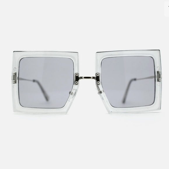 Square Rectangle Butterfly Luxury Double Rim Sunglasses - Picture 2 of 4